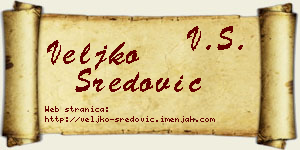 Veljko Sredović vizit kartica
